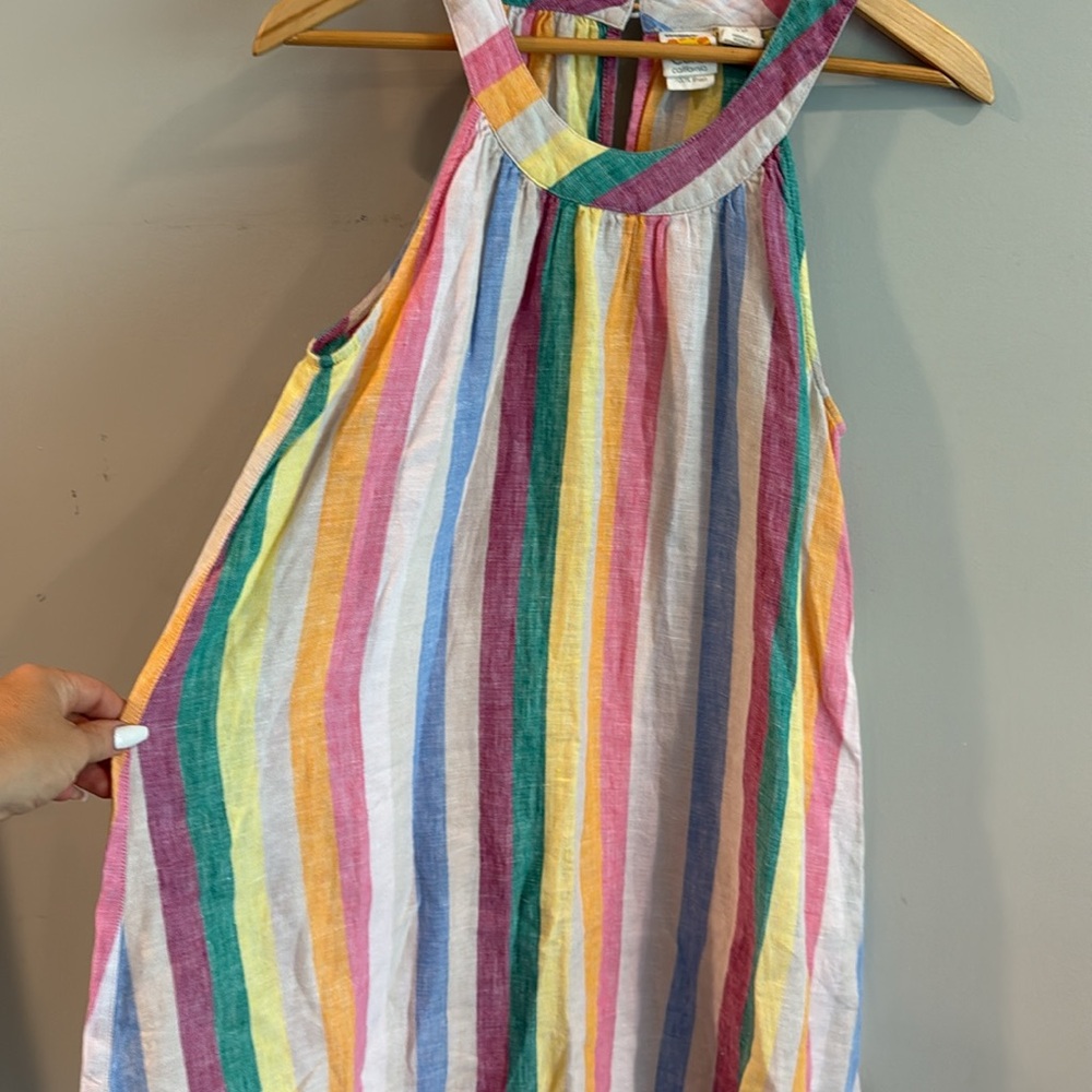 C&C California | Rainbow Striped Linen Dress - Picture 2 of 10